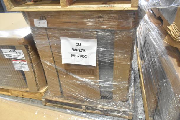 Brand new 2025 Hoshizaki WR27B commercial cooler, single door, 115V, scratch and dent. Box labeled CU WR27B P50290G.