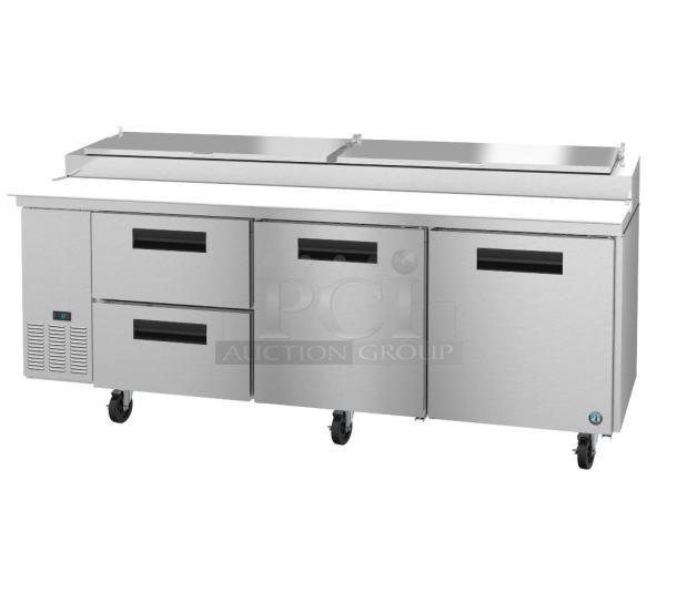 BRAND NEW Hoshizaki PR93A-D2 2025 Commercial Pizza Prep Table, scratch and dent, stainless steel, 115V, 1 phase.
