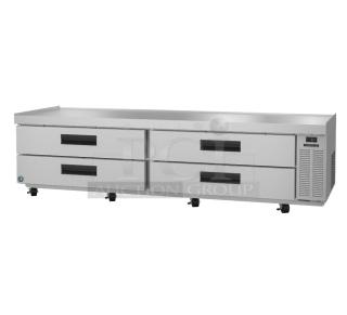 Brand new 2023 Hoshizaki CR98A commercial 4-drawer chef base, 115V, 1 Phase, scratch and dent, stainless steel finish.
