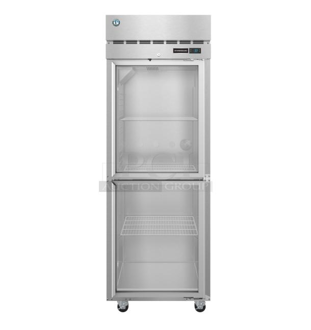 2025 Hoshizaki F1A-HG commercial freezer; reach-in, two half glass doors, brand new scratch and dent, 115V, 1-phase.