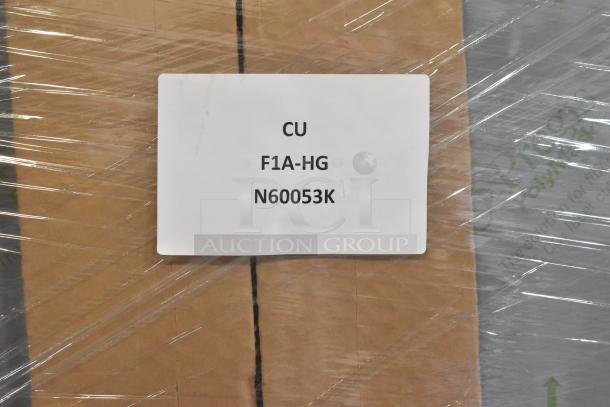 2025 Hoshizaki R1A-FSL freezer, model F1A-HG, new with minor scratches. White tag reads "CU F1A-HG N60053K".