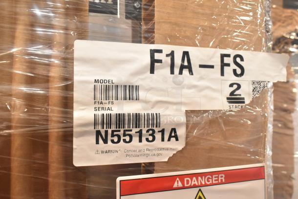 BRAND NEW SCRATCH AND DENT! 2023 Hoshizaki R1A-FSL freezer, model F1A-FS. Visible label shows serial N55131A. 115V, 1 Phase.