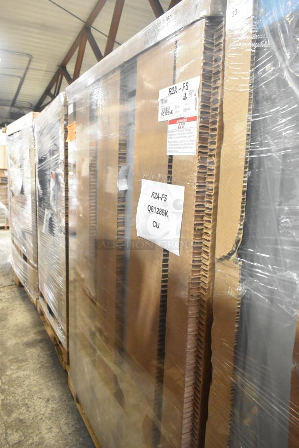 Brand new 2025 Hoshizaki R2A-FS 2-door cooler, 115 volts, 1 phase, scratch and dent condition, labeled for shipping.