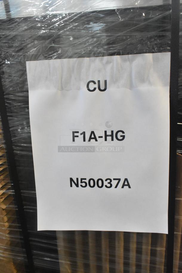 Brand new 2025 Hoshizaki F1A-HG commercial freezer with 2 half-size doors. Scratch and dent condition. 115 Volts, 1 Phase. Markings: CU, F1A-HG, N50037A.