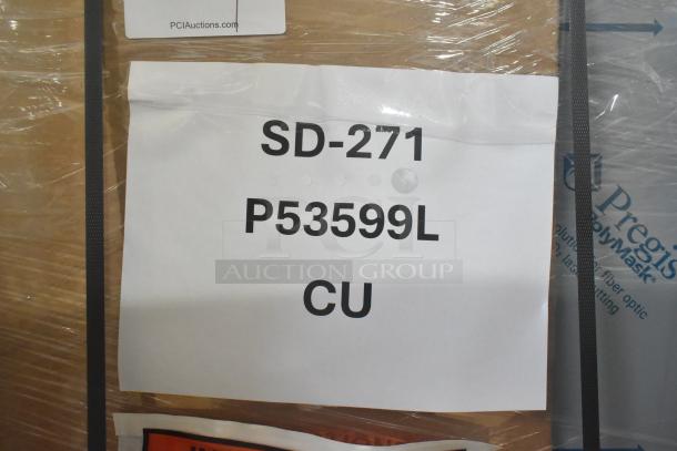 Brand new 2024 Hoshizaki SD-271 icemaker/dispenser stand. Visible label shows model SD-271, code P53599L.