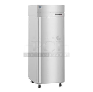 Brand new Hoshizaki HC1A-FS 2024 commercial warming cabinet. Single door, scratch and dent, on casters. Stainless steel.