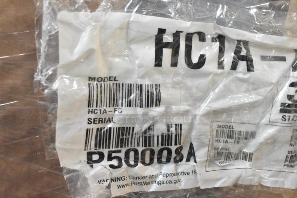 BRAND NEW Hoshizaki HC1A-FS warming cabinet tag, showing model and serial number. Item condition: Scratch and Dent.