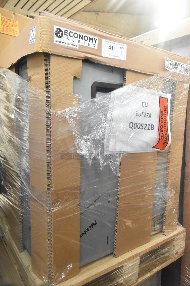 Brand new 2025 Hoshizaki EUF27A undercounter freezer, scratch and dent condition, 115V, 1 Phase, in packaging with labels.