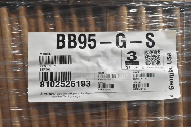 BRAND NEW 2022 Hoshizaki BB95-G-S 3 Door Back Bar Cooler. Commercial use, 115V, 1 Phase. Serial: 8102526193.