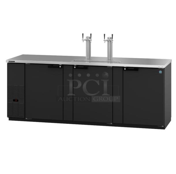 BRAND NEW 2025 Hoshizaki DD95 2 Tower Kegerator, commercial grade, 115V, 1 Phase, minor scratches, black finish.