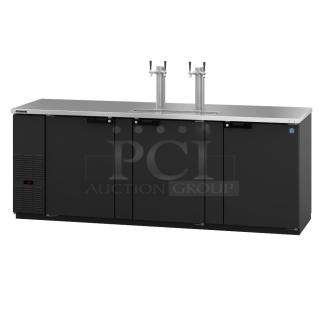 BRAND NEW 2025 Hoshizaki DD95 2 Tower Kegerator, commercial grade, 115V, 1 Phase, minor scratches, black finish.