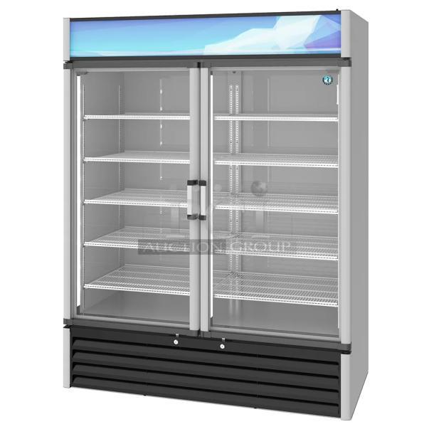 Brand new 2026 Hoshizaki RM-49-HC commercial 2-door reach-in cooler, 115V, 1 phase, with scratches and dents.