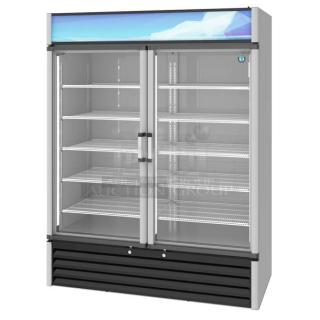 Brand new 2026 Hoshizaki RM-49-HC commercial 2-door reach-in cooler, 115V, 1 phase, with scratches and dents.