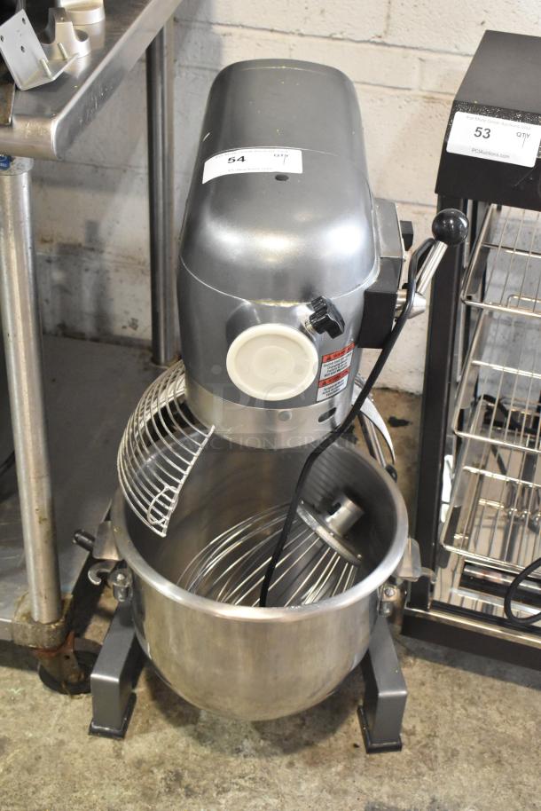Brand new Avantco 177MX20H 20-quart planetary dough mixer with bowl, guard, and whisk. 120V, scratch and dent condition.