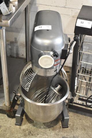 Brand new Avantco 177MX20H 20-quart planetary dough mixer with bowl, guard, and whisk. 120V, scratch and dent condition.