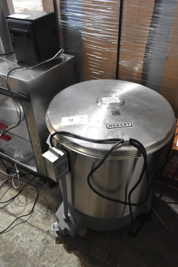 BRAND NEW Hobart SDPS-11 20 Gallon Electric Stainless Steel Salad Dryer, minor scratches and dents, labeled with model details.