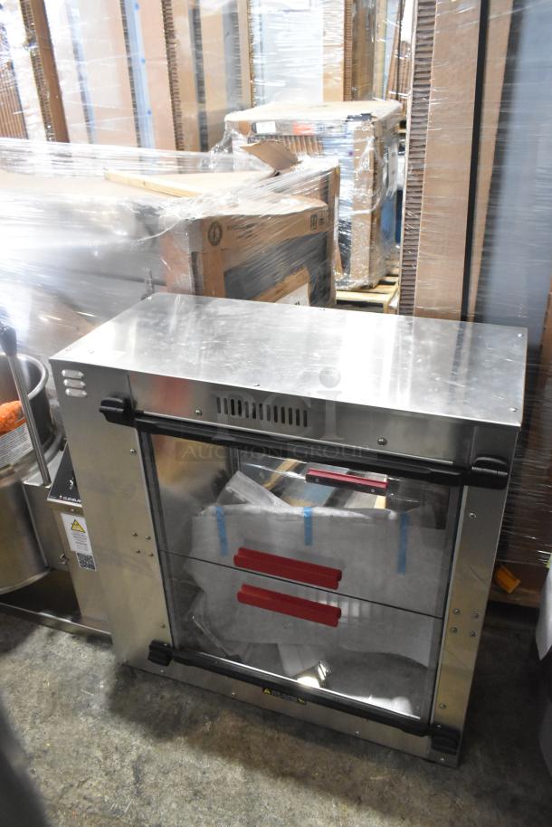 Brand new Metro HBCS8-BP HotBlox Xpress heated holding cabinet. Insulated, pass-through, 120V, with simple controls, scratch and dent.