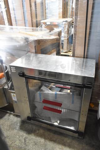 Brand new Metro HBCS8-BP HotBlox Xpress heated holding cabinet. Insulated, pass-through, 120V, with simple controls, scratch and dent.