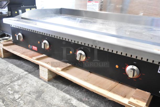 BRAND NEW Cooking Performance Group 48" electric countertop griddle, model 351GUCPG48M, chrome plated, 208/240V, 1 phase.