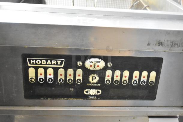Hobart Commercial Deep Fat Fryer control panel, showing temperature and program buttons, in used condition.