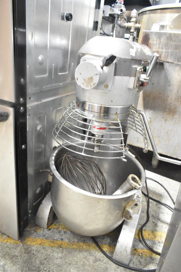 General GEM120 20 Quart Planetary Dough Mixer with bowl guard, paddle, and whisk attachments, 110V, 1 Phase, good condition.