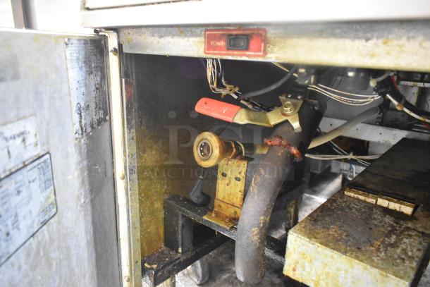 Hobart 1HF85C commercial electric deep fat fryer, showing internal components, 208 volts, visible wear and wiring.