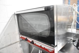 Empero EMP.PFE4-U convection oven, countertop model in stainless steel, 208 volts, 1 phase, visible control knobs.