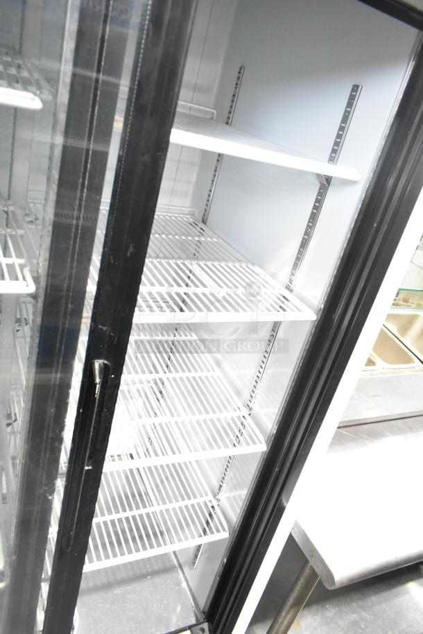 Everest EMGR33 2 Door Commercial Cooler, sturdy wire shelves, glass doors, 115V, 1 Phase, excellent condition.