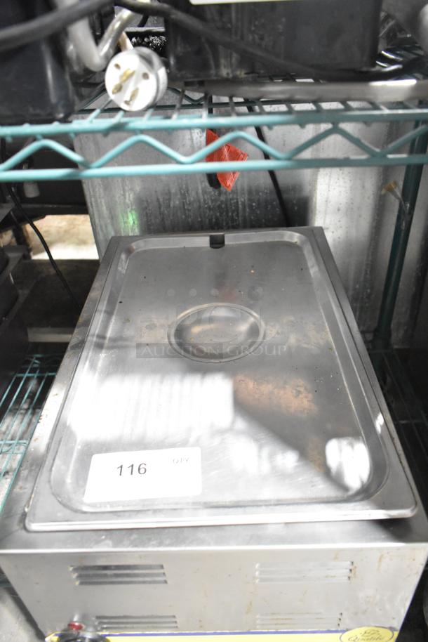 Qualite RDFW-1200NP Commercial Countertop Food Warmer in used condition. Features stainless steel build, model label. 120V, 1 Phase.