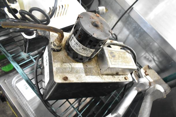 Hartell PAB-1 Automatic Condensate Pump, 115V, 1 Phase, used condition, visible rust and wear, label indicates model and specs.