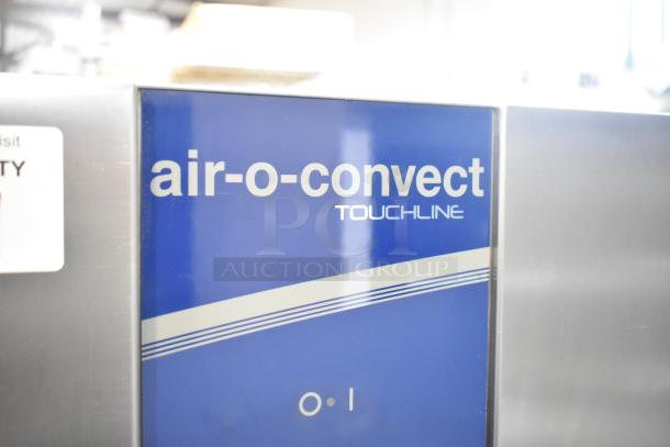 Electrolux Air-o-convect Touchline commercial convection oven, model 9F92225200. Blue panel, mounted on a stand with casters.