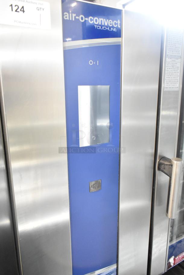 Electrolux Air-o-convect Touchline commercial convection oven, model 9F92225200, stainless steel on stand with casters.