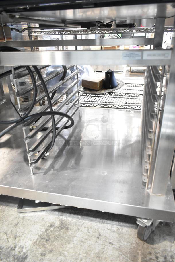 Electrolux Air-o-convect Touchline 9F92225200 convection oven on stand with commercial casters, showing stainless steel construction.