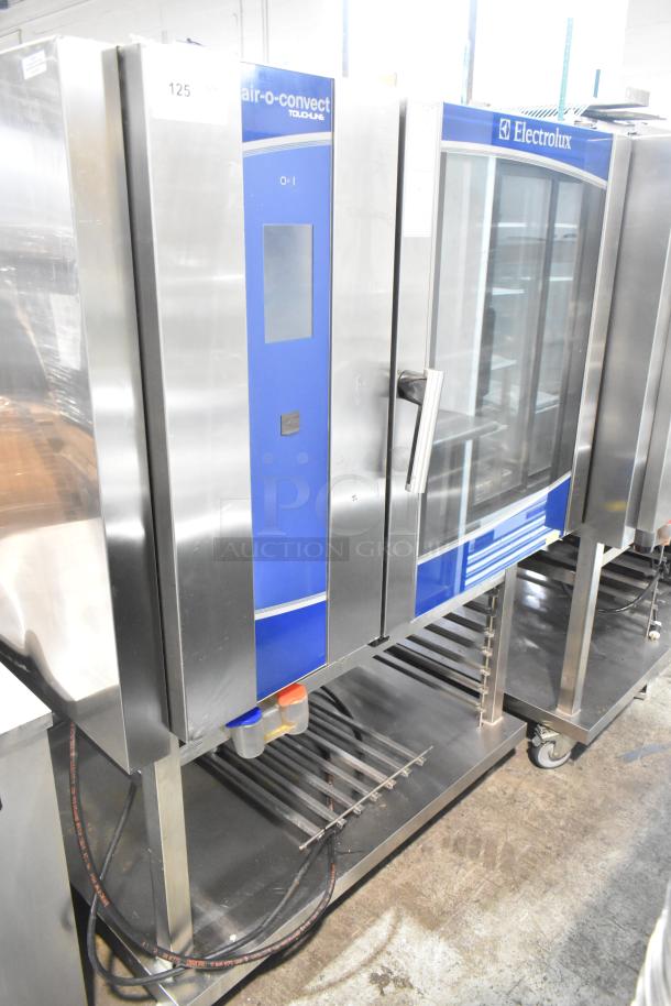 Electrolux Air-o-convect Touchline commercial convection oven, model 9F92225200, on stand with casters, stainless steel.
