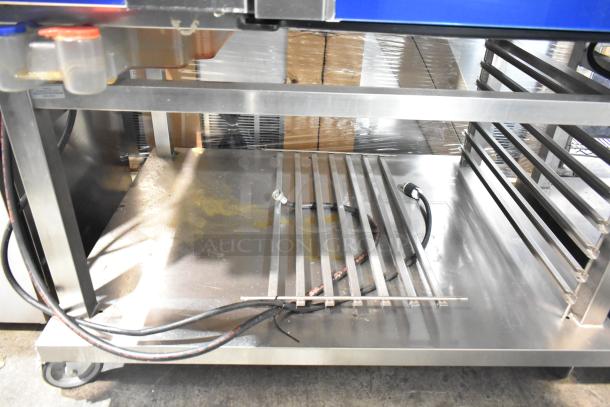 Electrolux Air-o-convect Touchline 9F92225200 commercial convection oven on stand with casters, shown in used condition.