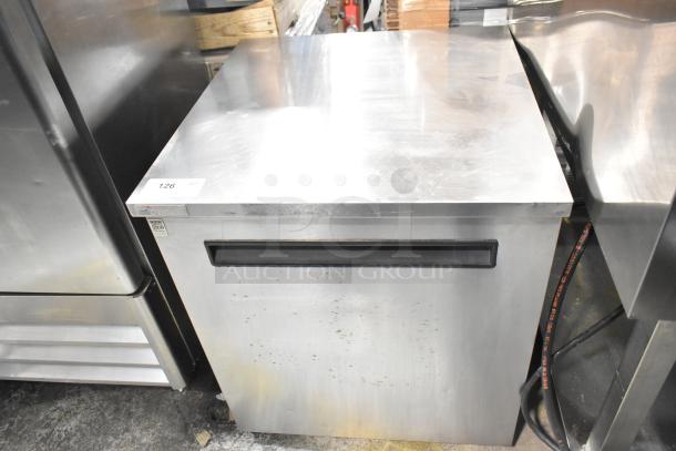 2017 Delfield 406P-STAR2 undercounter cooler, single door, stainless steel exterior, 115V, visible wear, commercial use.