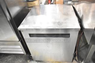 2017 Delfield 406P-STAR2 undercounter cooler, single door, stainless steel exterior, 115V, visible wear, commercial use.