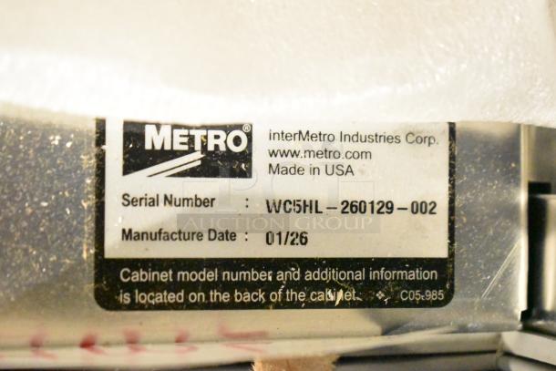 Metro C539-HLFC-U C5 hot holding cabinet label, made in USA. Serial: WC5HL-260129-002, date: 01/26. Missing glass.