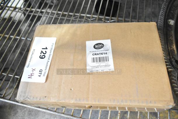 Brand new Tablecraft CRATE14 Gastro Serving and Display Crate, Acacia Wood, 10.3" x 6.4" x 2.7", includes 4 units.