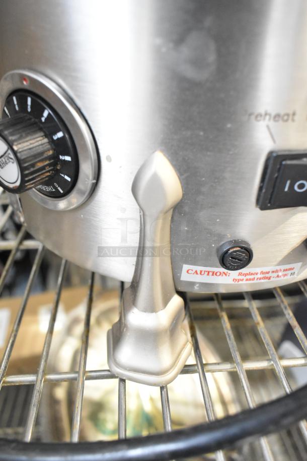 Sephra CF27 Countertop Fountain, 115 Volts, stainless steel, with control dial and caution label visible.