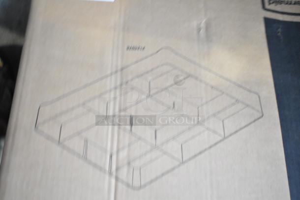 BRAND NEW SCRATCH AND DENT Rubbermaid® 2124078 Amenity Organizer for Housekeeping Carts, visible cardboard packaging.