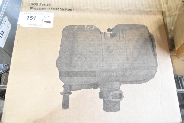 Brand new Flushmate M-101526-F3B 501A/501B 1.6 GPF replacement system with push button, in original packaging.