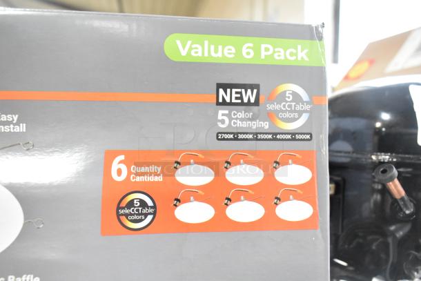 IN ORIGINAL BOX! Halo LT56079FS1EWHR6PK Baffle Downlight Set, 6-pack, 5 color options, new condition.