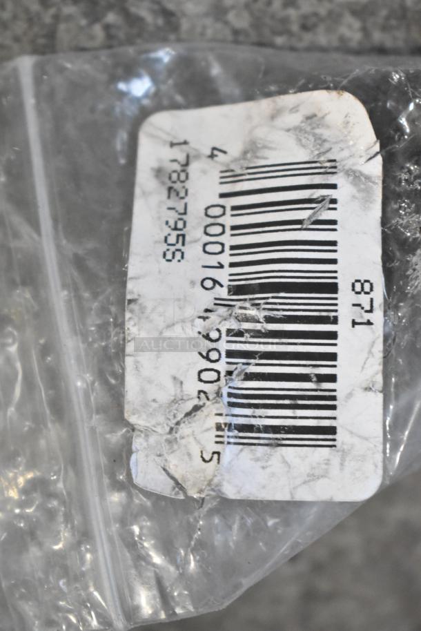 Plastic bag containing Avantco 1782795S start relay with barcode label visible.