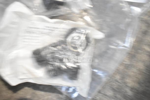 Four sealed items including Avantco 1782795S Start Relay, 17828028SC, V3007-04 Plastic Fitting, PRTB-CLACK-AS Parts Bag.