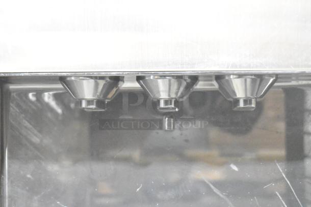 Avalon A11-CTTL stainless steel top loading countertop water cooler, 115 volts, 1 phase, close-up of spouts.