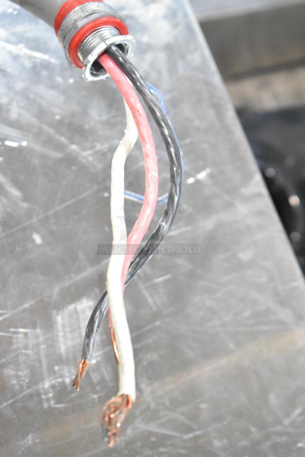 Electrical wiring for Champion UH130B dishwasher, showcasing exposed copper ends. Essential for installation details.