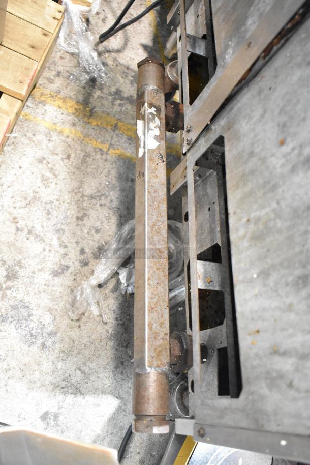 Pitco Frialator SG14-S deep fat fryer, 2 bay, 110,000 BTU, commercial floor style, visible wear and rust.