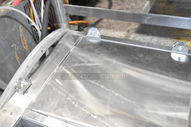 Brand new KoolMore KM-RPPS-SCDC-59 refrigerated rail, 115V, 1 Phase, visible scratches, stainless steel surface.