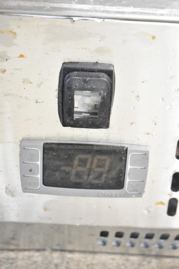 KoolMore KM-RPPS-SCDC-59 Refrigerated Rail, digital display showing temperature, surface shows minor wear.